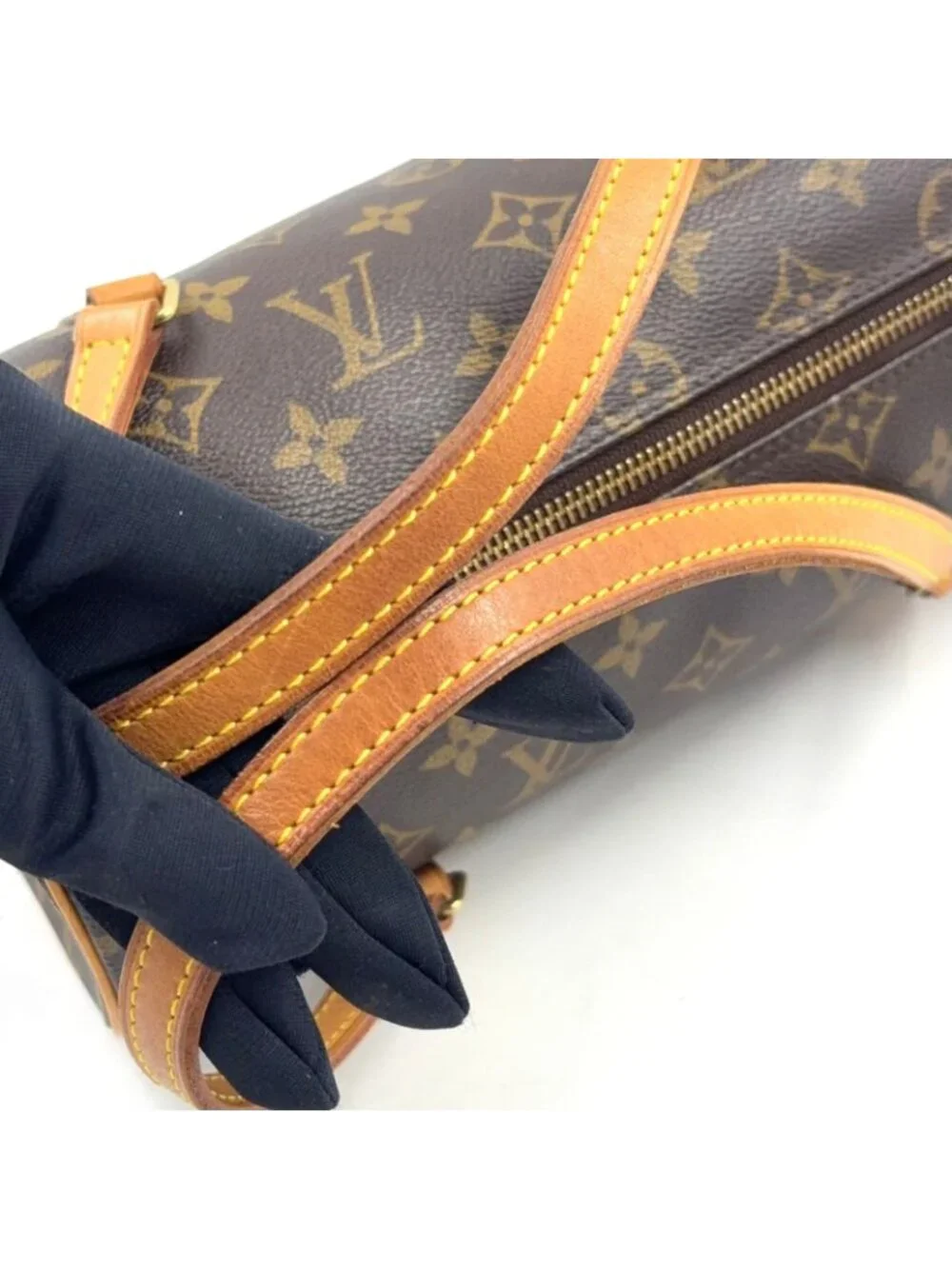 Louis Vuitton Monogram Vintage Leather Brown Handbag Gold